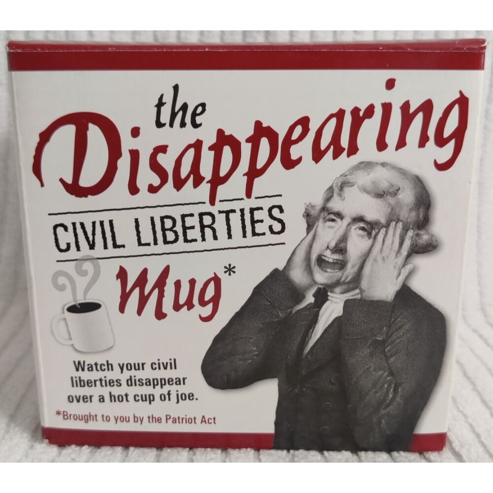 DISAPPEARING CIVIL LIBERTIES "Bill of Rights Mug" Color Changing- New Sealed